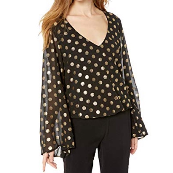 show me your mumu // metallic polka dot flowy top - Picture 1 of 7